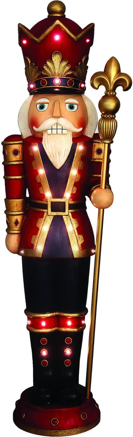 Fraser Hill Farm Indoor/Outdoor Musical Statute Life-Size Christmas Décor, 5-FT. PreLit Wood Loo... | Amazon (US)