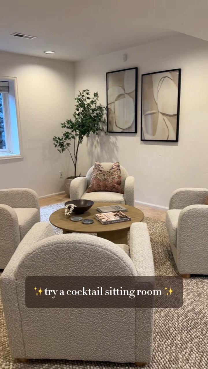 Here are the pieces we used to create this lovely entertaining space in our client’s basement!

#basement #cocktail #space #entertaining #accentchair #coffeetable #rug #console #walldecor #art

#LTKstyletip #LTKVideo #LTKhome