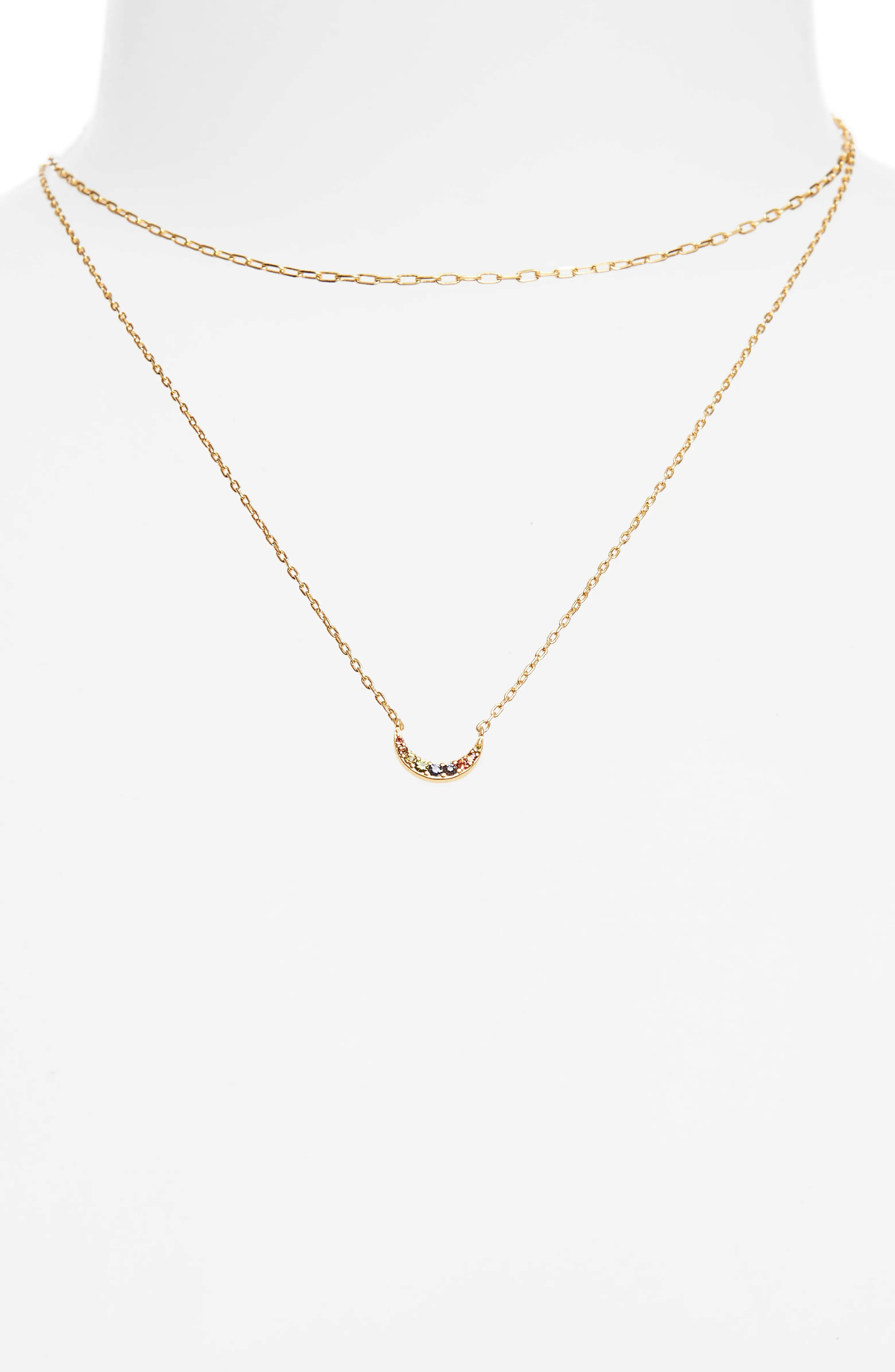 Rainbow Pavé Moon Necklace Set | Nordstrom