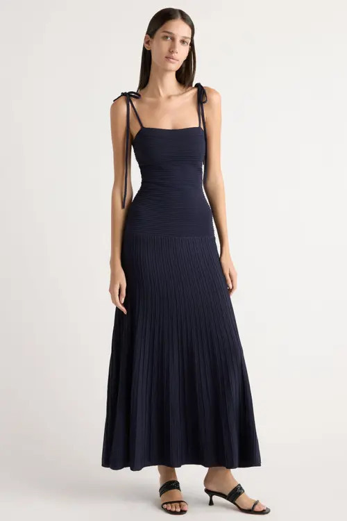 Modern Citizen Chan Ottoman-Knit Dress in Navy at Nordstrom, Size Medium | Nordstrom