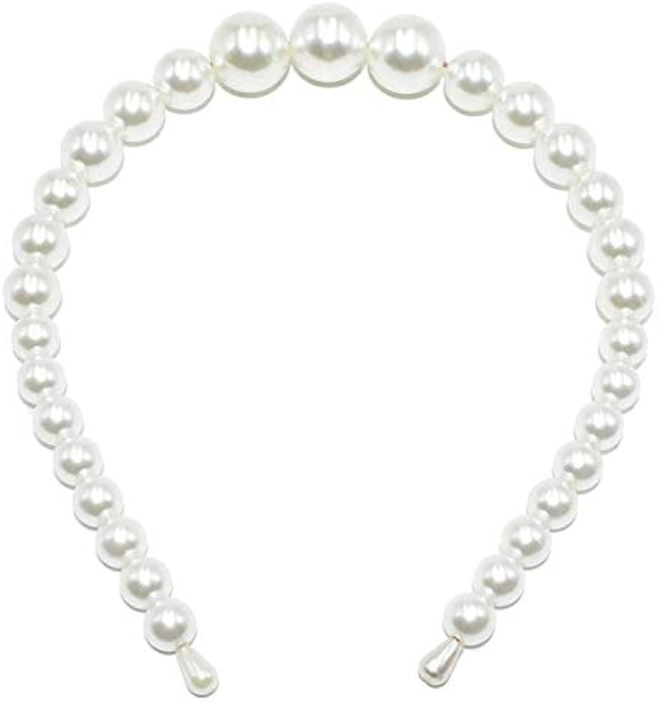 Aeyistry 1Pieces Pearls Headbands, Elegant White Faux Pearl Pearl Headbands Hair Hoops Hair Acces... | Amazon (US)