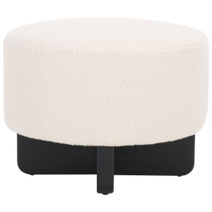 Riah Boucle Round Ottoman | Safavieh