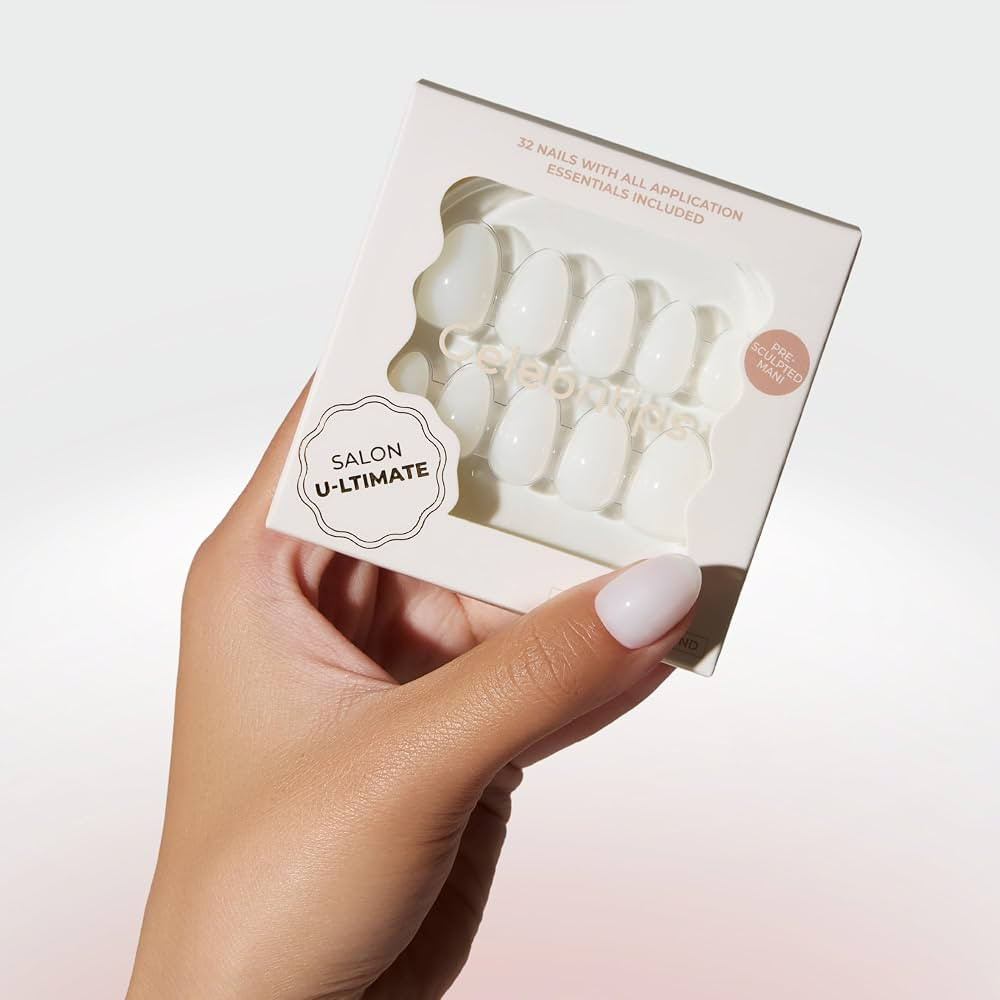 Celebritips Press On Nails - Salon U-ltimate\u2122 | Sheer Milk, Extra Short Almond Nails, Reusab... | Amazon (US)