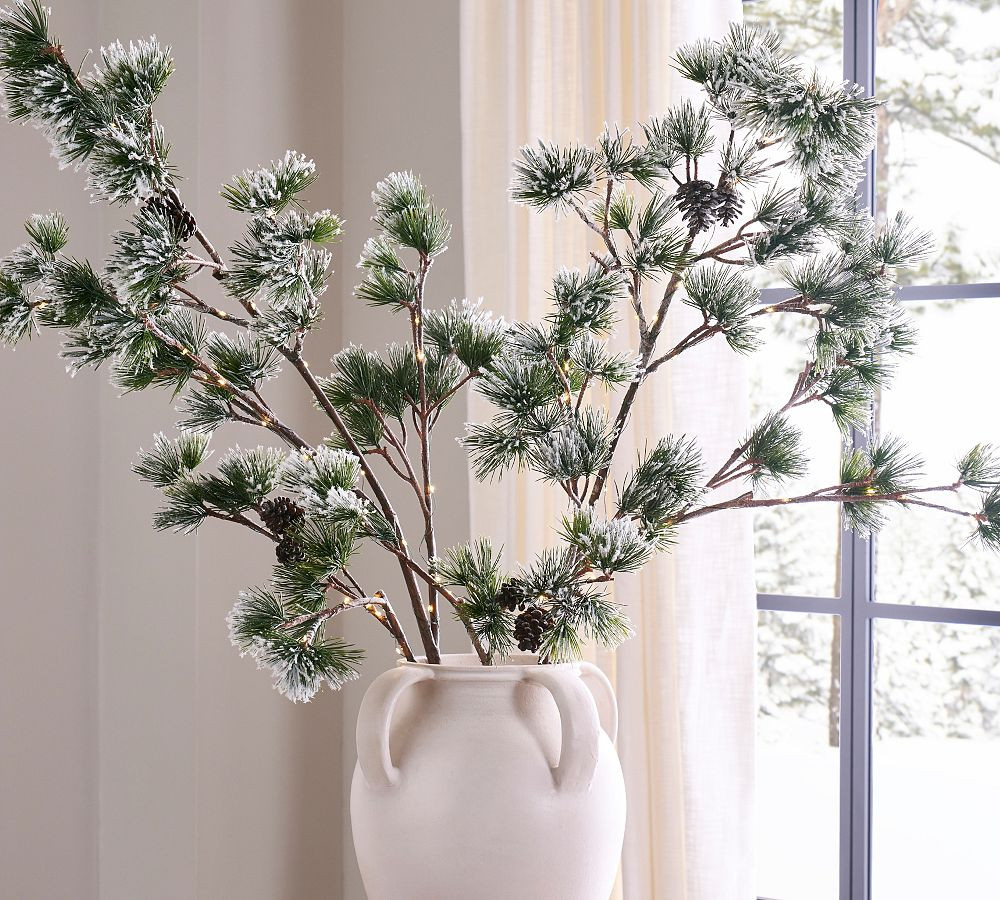 Lit Faux Snowy Branch | Pottery Barn (US)