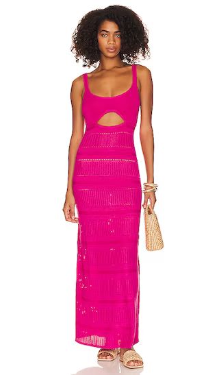 Tayla Pointelle Maxi Dress in Hot Pink | Revolve Clothing (Global)