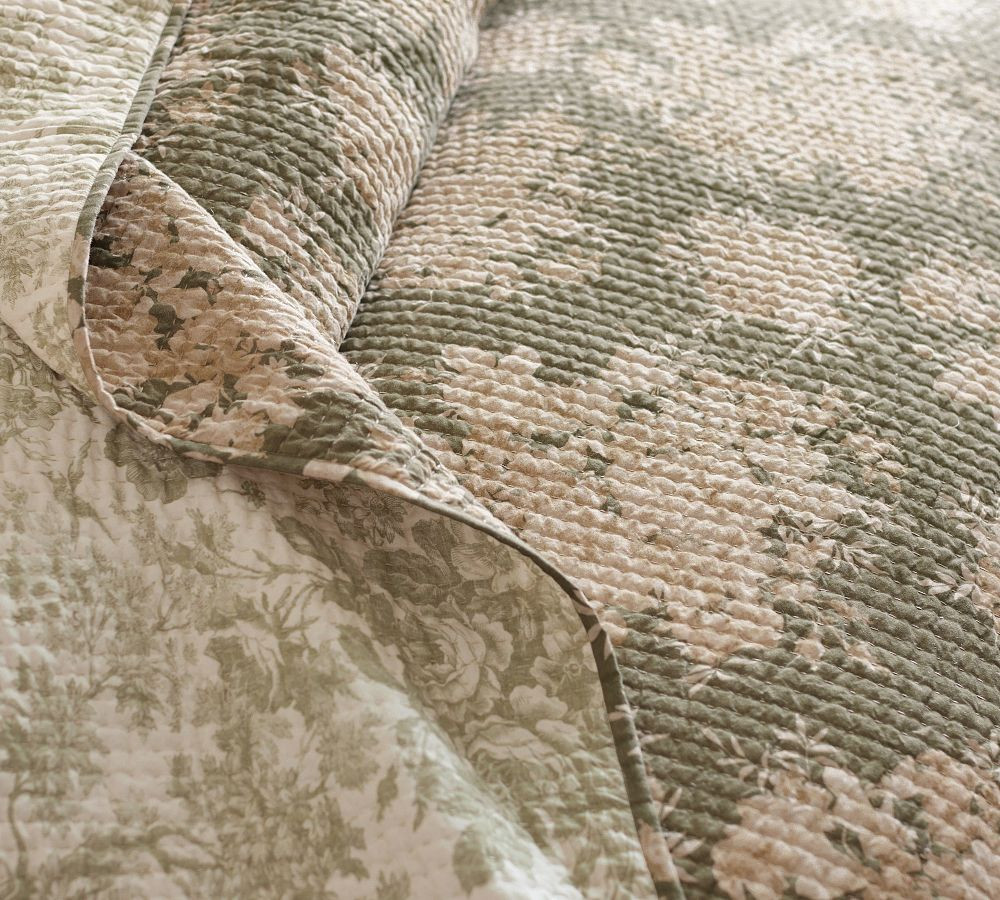 Juliette Toile Reversible Pick-Stitch Quilted Sham | Pottery Barn (US)