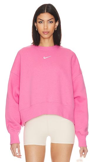 Sportswear Phoenix Fleece Oversized Crewneck Sweatshirt in Pinksicle & Sail | Revolve Clothing (Global)
