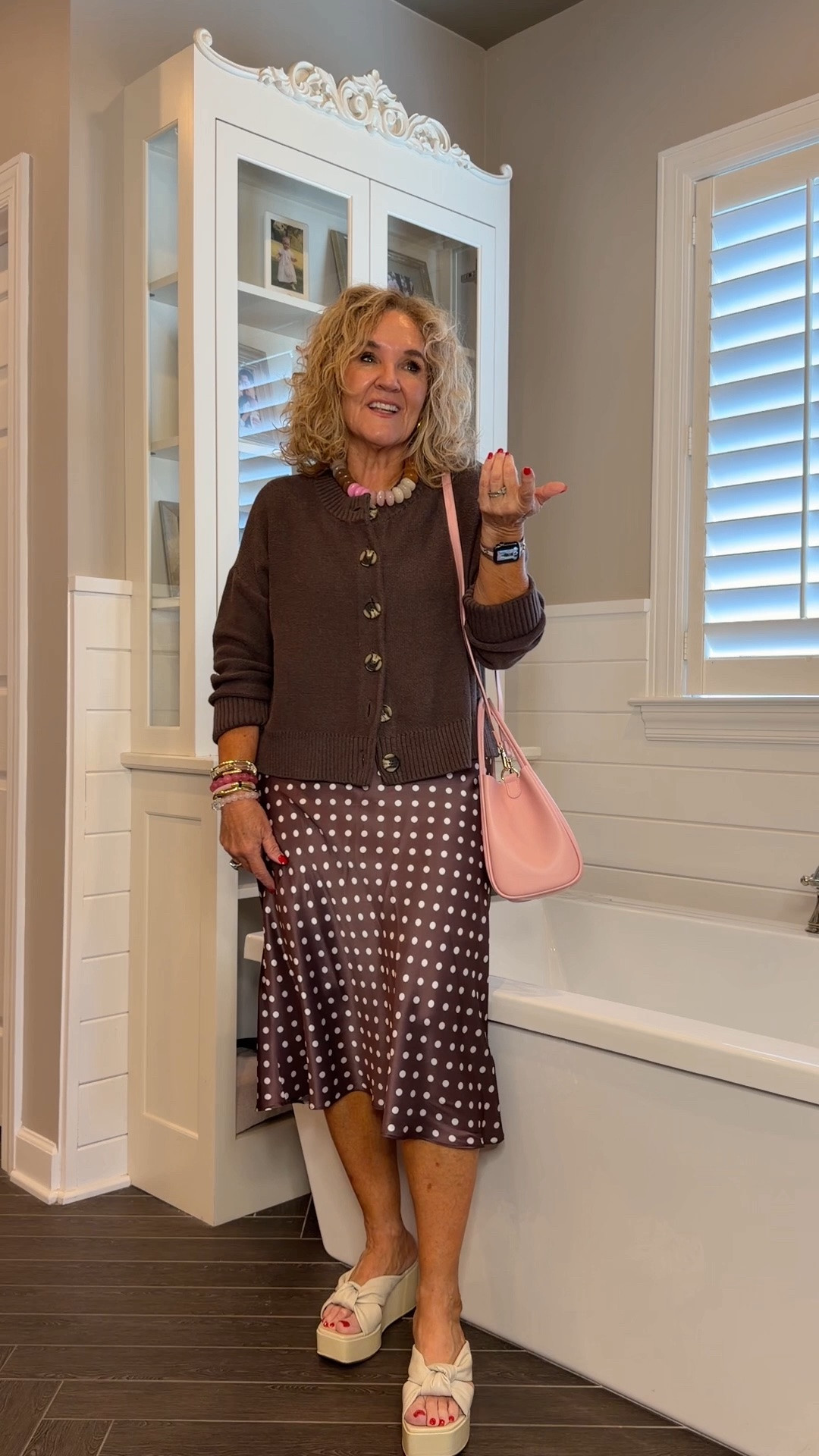 Brown cotton sweater medium 
Skirt medium 
20% off on my bracelets

#LTKOver40 #LTKootd #LTKPetite

#LTKWorkwear #LTKMidsize