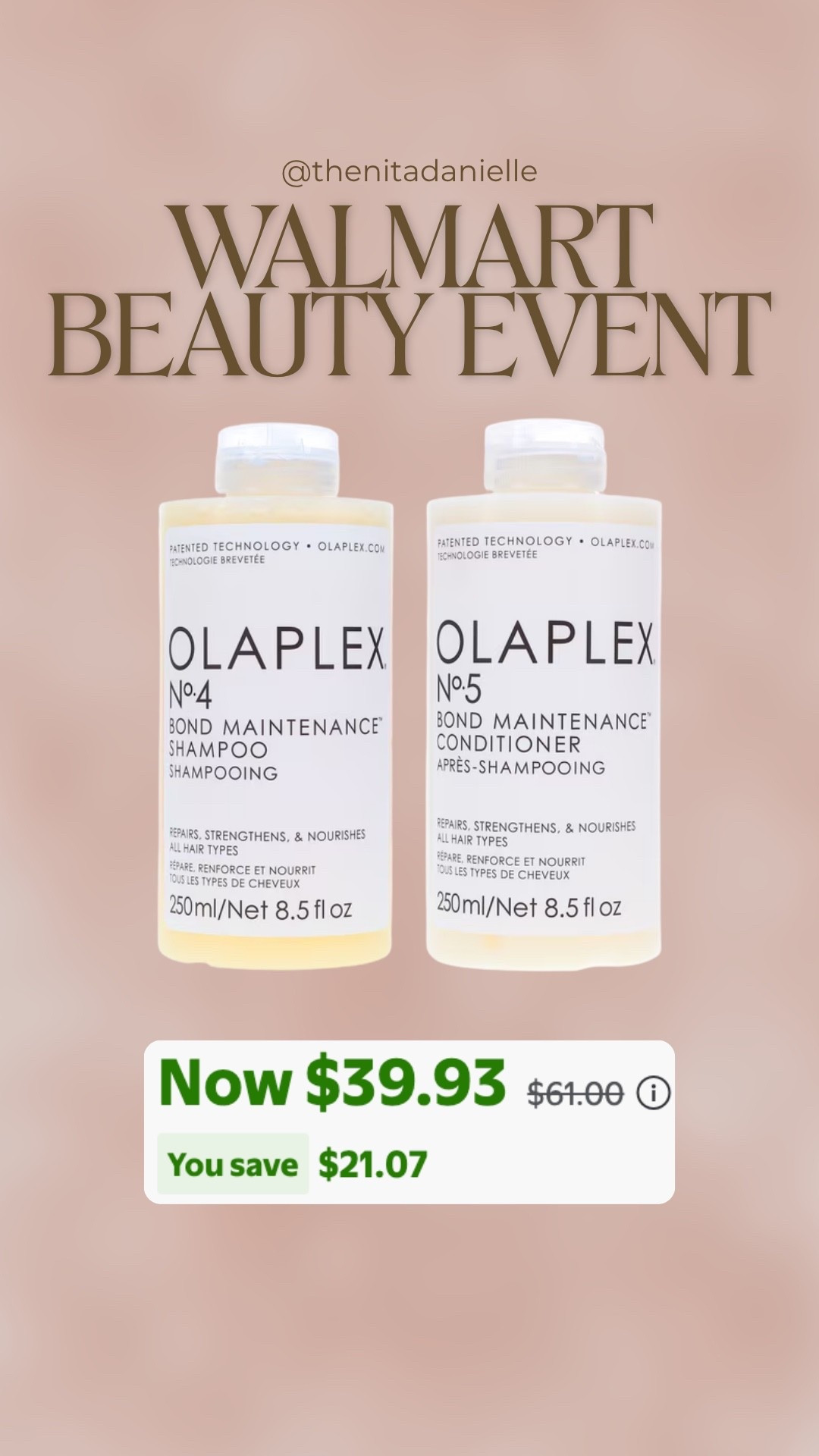 🚨Walmart Beauty Event Find
Olaplex shampoo and conditioner