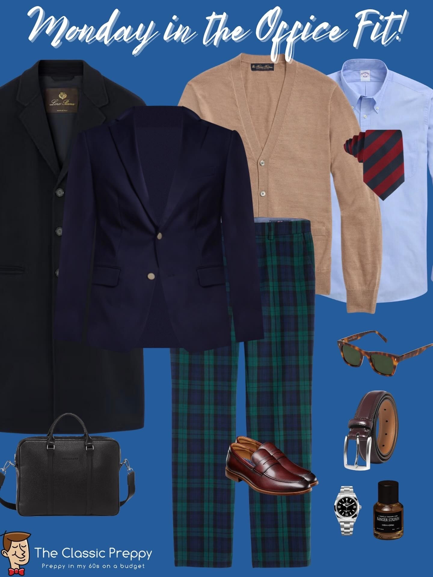 Monday in the Office Fit!

Back to work, but keeping it classic and polished. Navy, camel, and Black Watch always get the job done. 👔✨

👔 Light Blue OCBD — @brooksbrothers
👕 Camel Cardigan — @brooksbrothers
🧥 Navy Blazer — @tommyhilfiger 
🧥 Black Topcoat — @loropiana 
👖 Black Watch Pants — @vineyardvines 
👞 Cordovan Loafers — @florsheimshoes 
🧵 Navy & Red Tie — @otaa 
🕶 Tortoise Sunglasses — @warbyparker
🧴 Fragrance — @rangerstation.co 
👜 Black Briefcase — @longchamp



#LTKootd #LTKMens #LTKgrwm