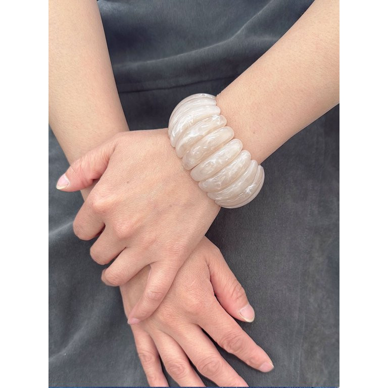 Time and Tru Stretch Bangle Bracelet Ivory for Female Adults and Teens - Walmart.com | Walmart (US)