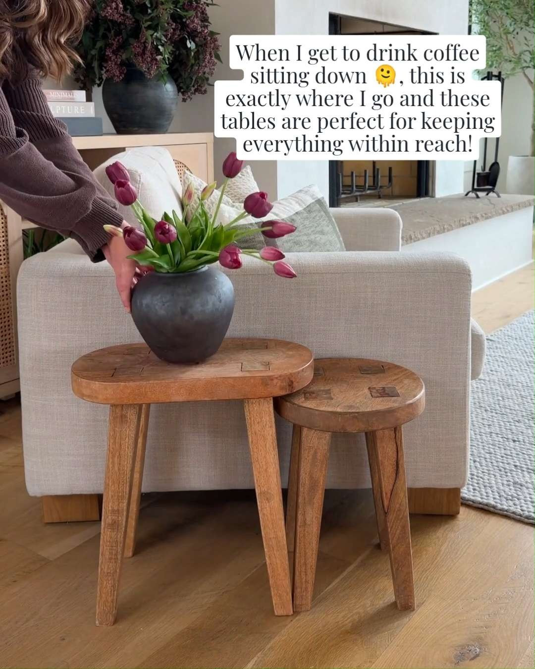 A carved wood side table is one of those pieces that adds instant character. The texture and detail make it feel collected, while still being simple enough to work in almost any space.

Small piece, but it makes everything around it look more intentional. 

 #LTKmorningroutine #LTKvlog #LTKHome