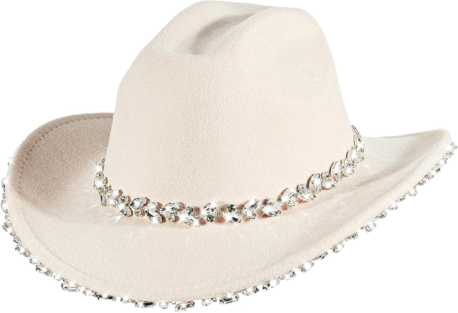 Womens Rhinestone Cowgirl Cowboy Hat Wide Brim Diamond-Glitter-Western-Cowboy Hat Bling Cowgirl H... | Amazon (US)