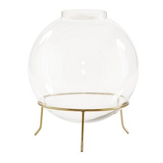 Eleanor Round Clear Glass Globe Vase with Brass Stand | Ballard Designs, Inc.