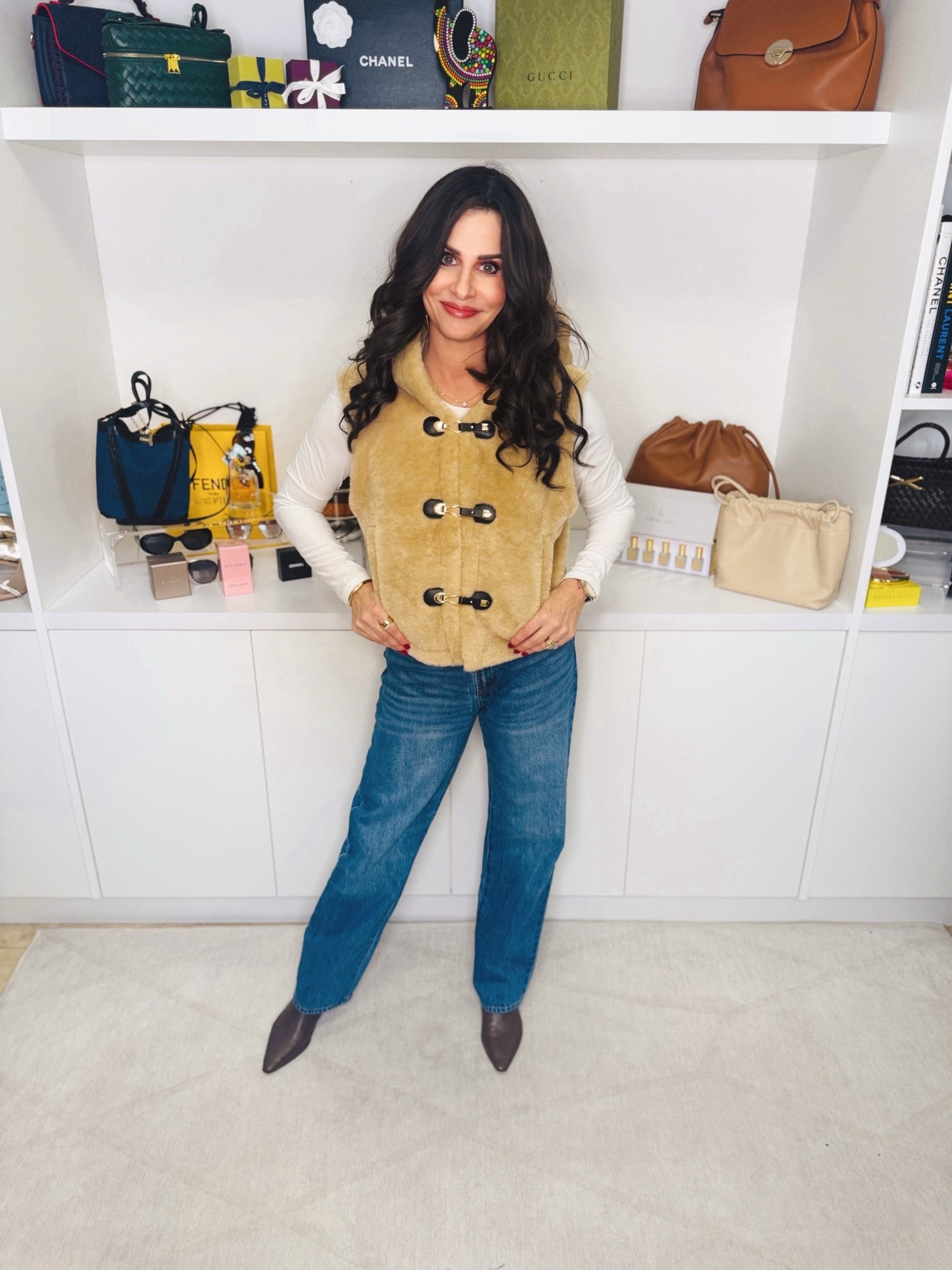 Loving this Sherpa toggle hoodie vest . So perfect for the season! Wearing a sm #sherpavest #wintervest 

#LTKOver40 #LTKootd #LTKSeasonal