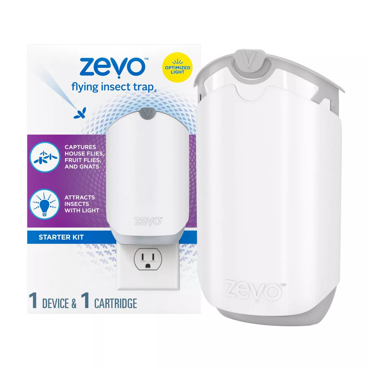 Zevo Indoor Flying Insect Trap for Fruit flies, Gnats, and House Flies (1 Plug-In Base + 1 Refill... | Target