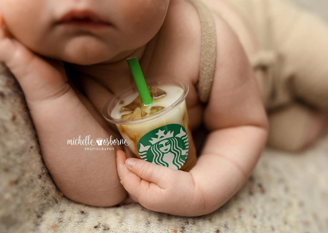 Faux Iced Mocha Coffee Drink for Newborn Infant Baby Boy or Girl Coffee Lover Coffee Photography ... | Etsy (US)