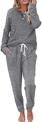 WIHOLL Two Piece Outfits for Women Lounge Sets Button Down Sweatshirt Sweatpants Sweatsuits Set w... | Amazon (US)