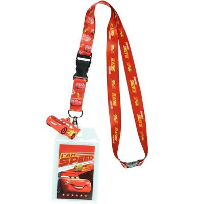 Disney Cars Lightning McQueen Blazing Forward Lanyard with ID Badge Holder | Target