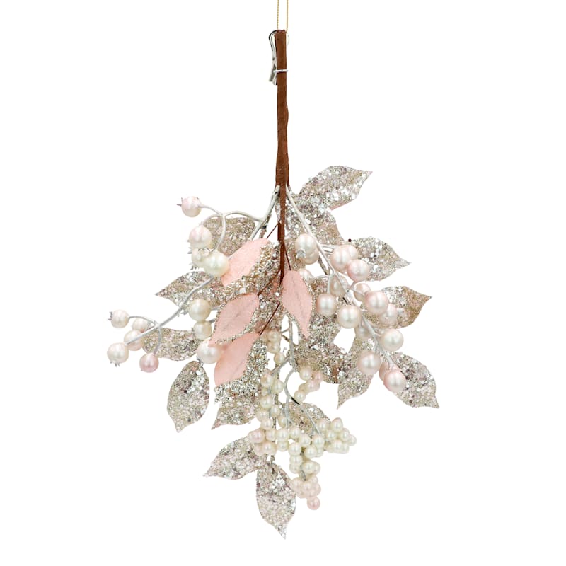 Pink Leaf Clip Ornament, 14" | At Home