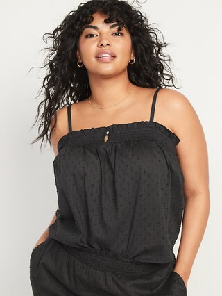 Cropped Smocked Clip-Dot Cami Swing Pajama Top for Women | Old Navy (US)