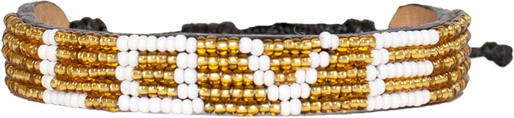 Ubuntu Life Love Beaded Leather Bracelet – Handmade Glass Bead Bracelet with Slide Closure and Genui | Amazon (US)