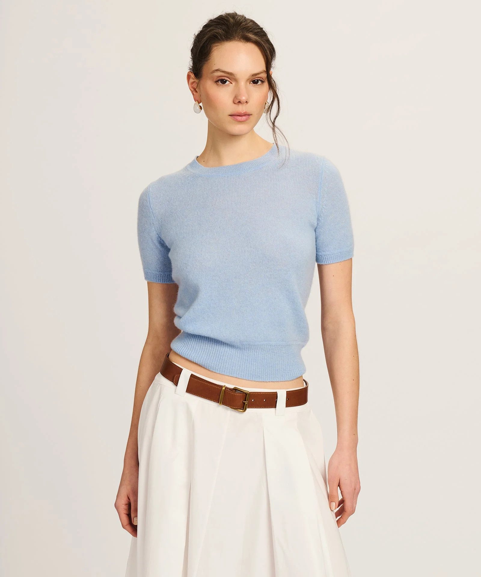 Lightweight Cashmere Short Sleeve Sweater | NAADAM