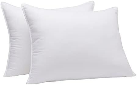 Amazon Basics Down-Alternative Pillows for Stomach and Back Sleepers - 2-Pack, Soft, Standard | Amazon (US)