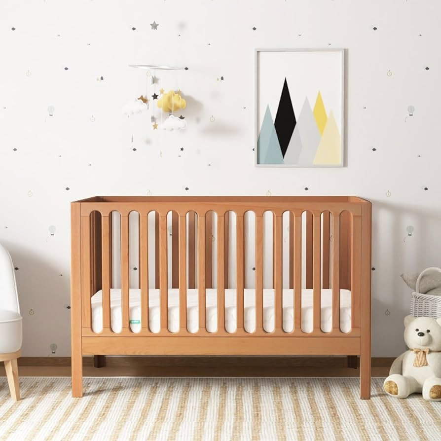 Newton Baby Galileo Standard Crib, Solid Beech Wood in Chestnut Color, 3-in-1 Convertible Crib wi... | Amazon (US)