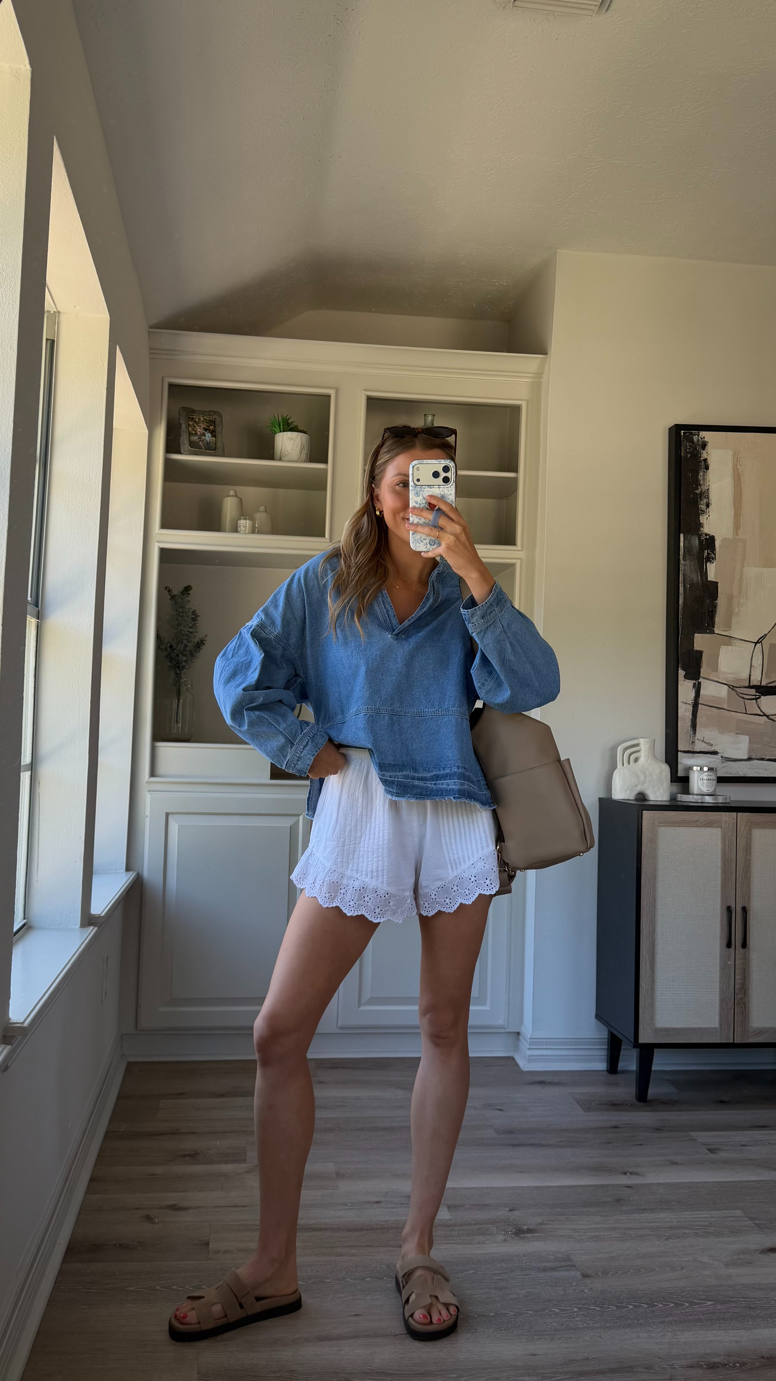 Casual mom outfit | M denim top, S shorts  

 #LTKootd