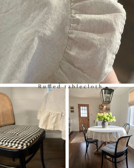 Ruffled table clothe
Linen 

#LTKhome #LTKstyletip #LTKSeasonal