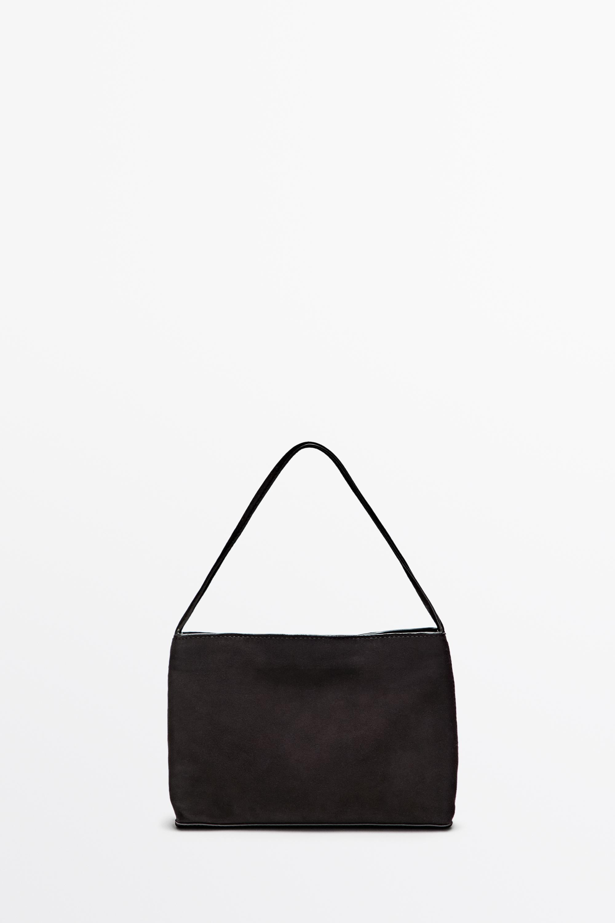 Small split suede leather shoulder bag | Massimo Dutti US