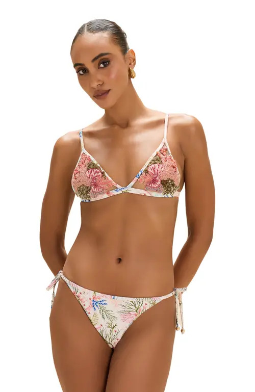 PatBO Seaweed String Bikini Bottom in Pink at Nordstrom, Size Large | Nordstrom