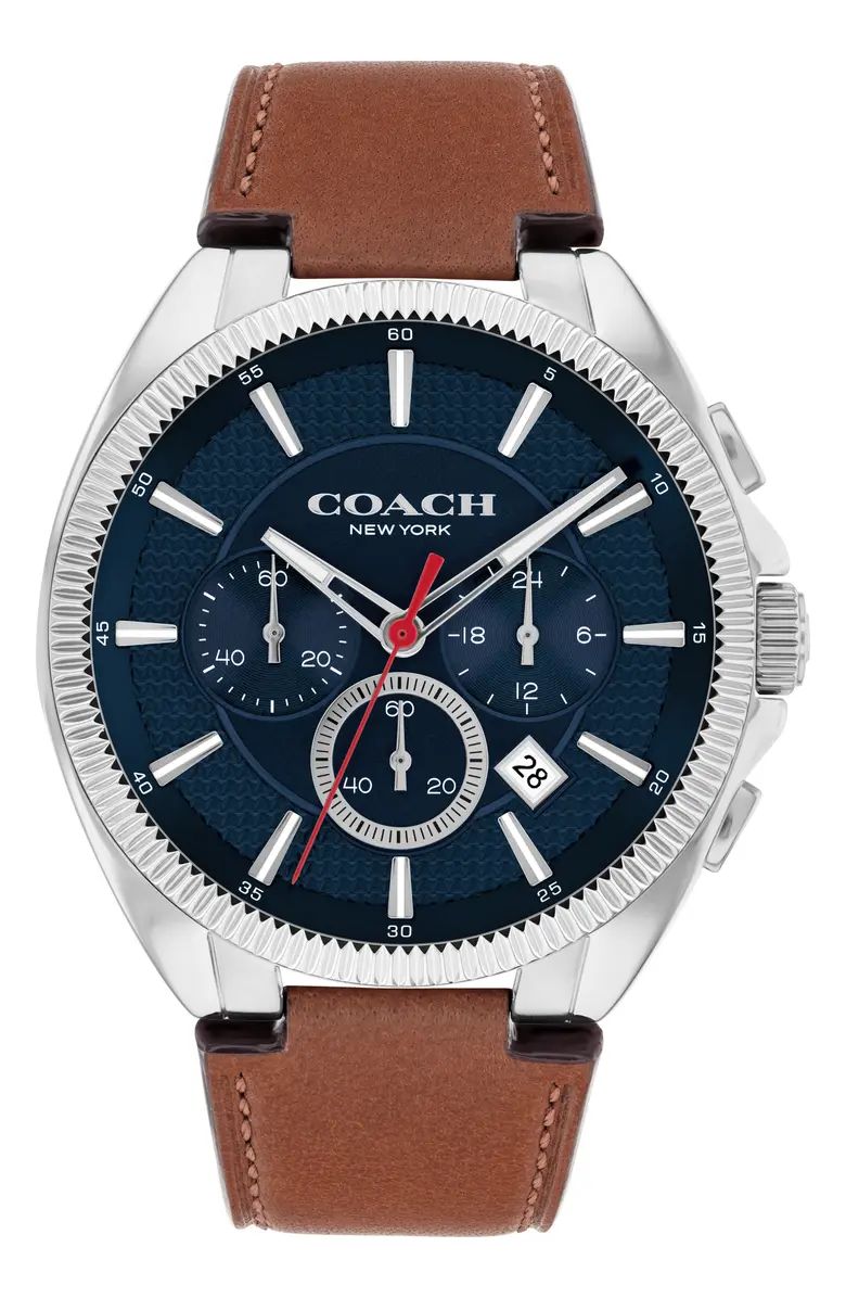 COACH Jackson Chronograph Leather Strap Watch, 44mm | Nordstrom | Nordstrom