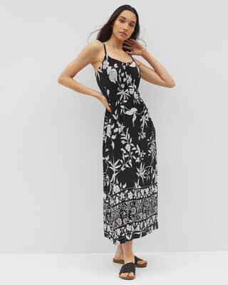 Women's Soft Jersey Paradiso Midi Bra Dress in Black size XL | Soma | SOMA