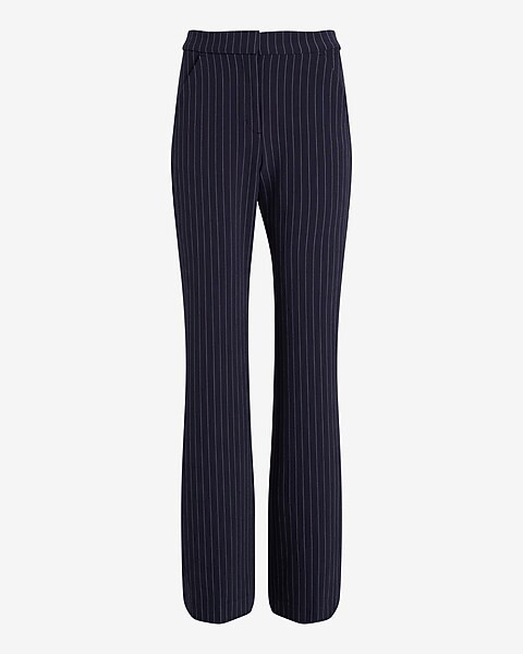 Editor High Waisted Pinstripe Trouser Flare Pant | Express