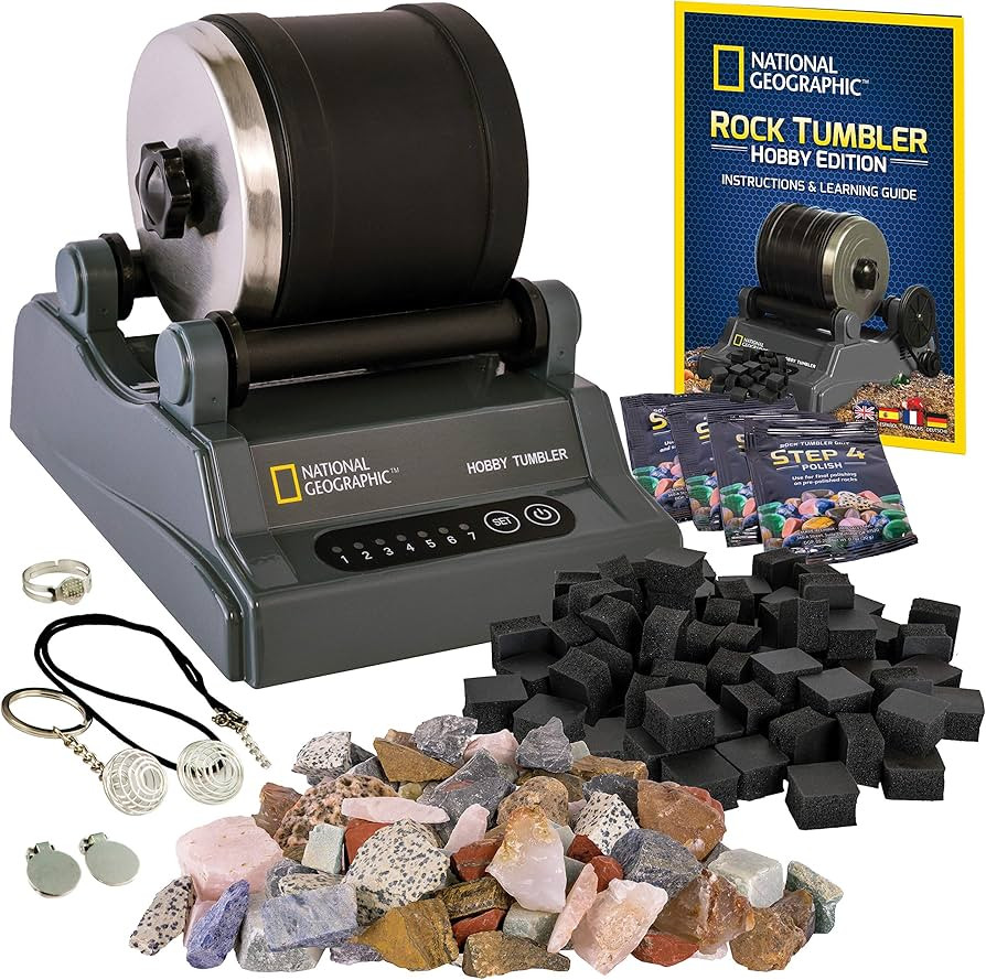 National Geographic Hobby Rock Tumbler Kit - Rock Polisher for Kids & Adults, Durable Noise-Reduc... | Amazon (UK)