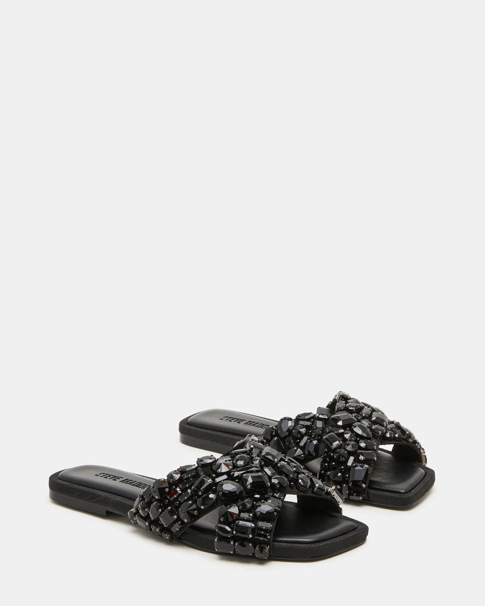 LEVITY Black Square-Toe Slide Women's Sandal | Steve Madden (US)