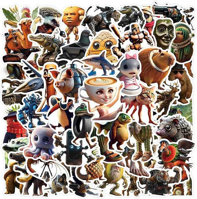 100 Pcs Italian Brainrot Funny Animals Stickers Bulk,American AI Tralalero Tralala Stickers Pack ... | Amazon (US)