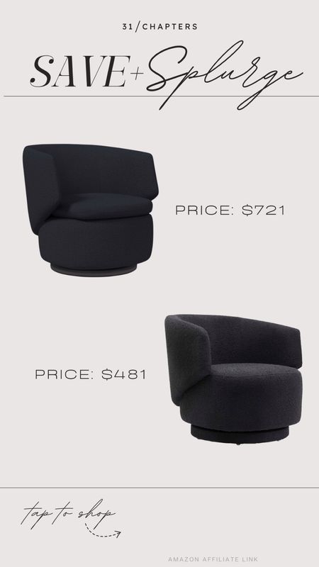 Save and splurge, designer and dupe, swivel chair, accent chair, living roomm

#LTKsalealert #LTKstyletip #LTKhome