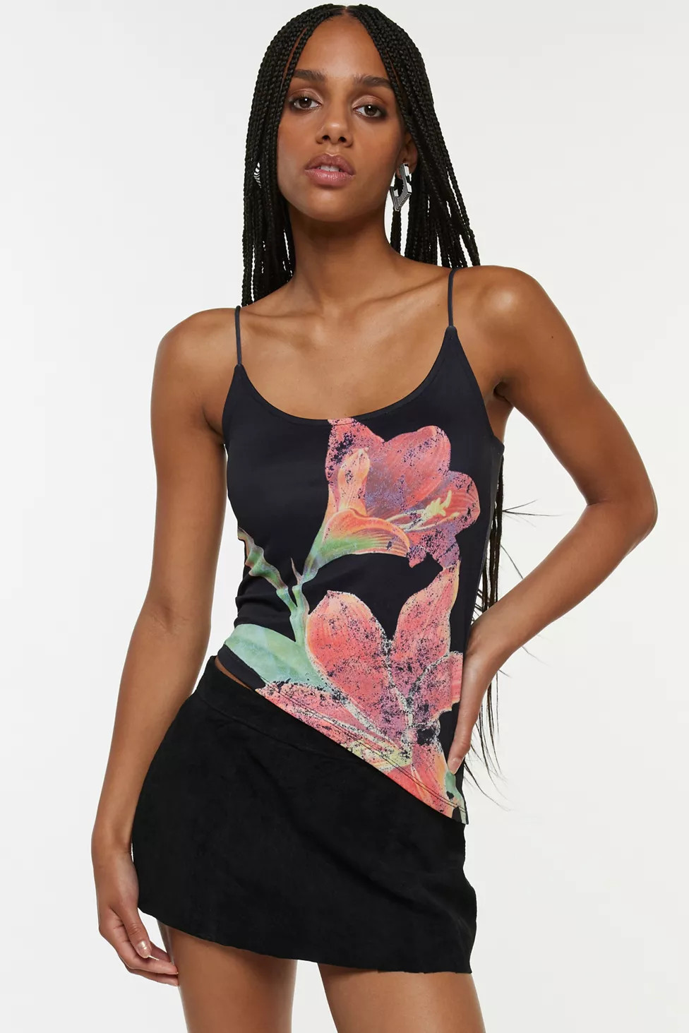 Asymmetrical Graphic Floral Cami | Urban Outfitters (US and RoW)