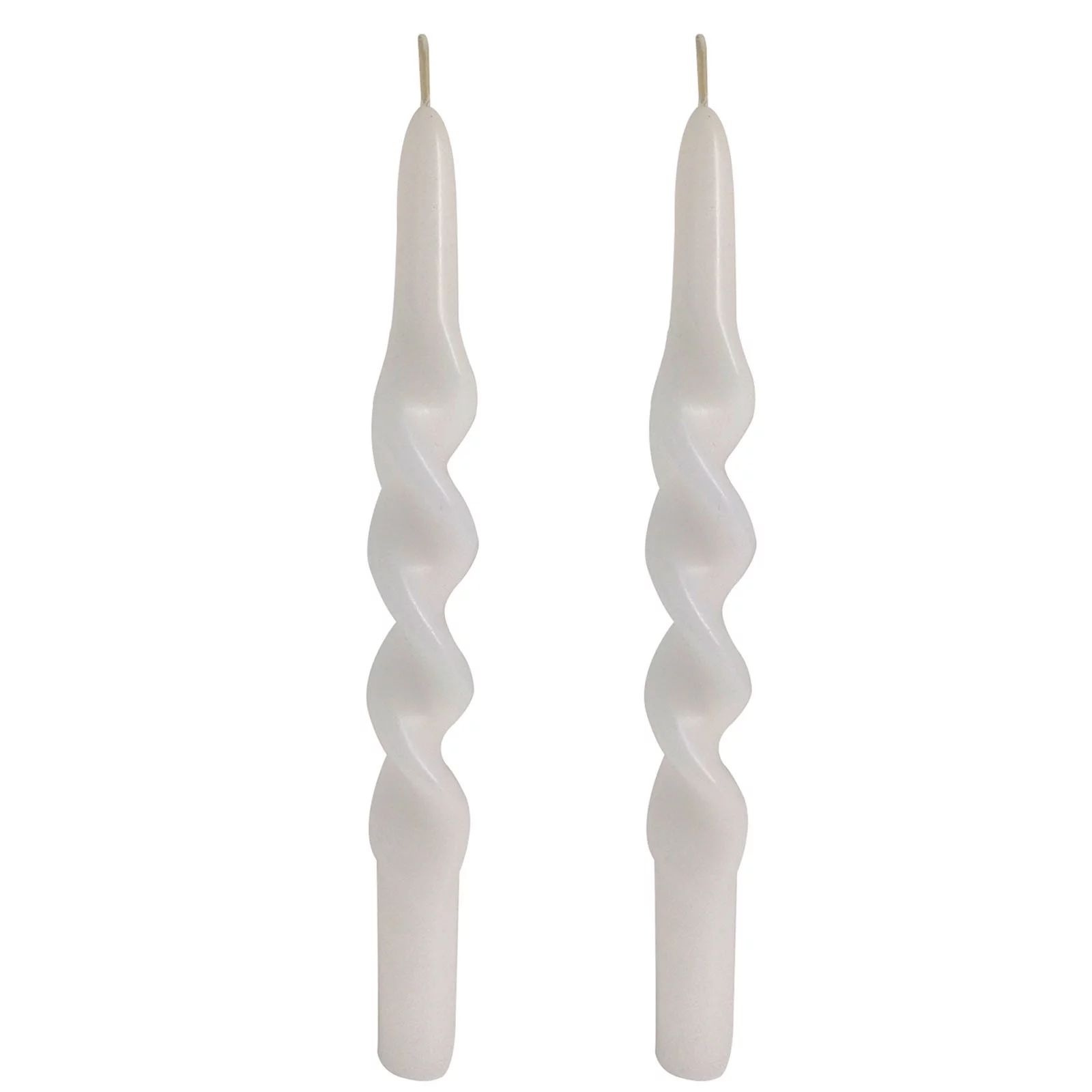 FCMSHAMD 10 inch White Spiral Tapered Candles Unscented Dinner Candle for Wedding Home - Walmart.... | Walmart (US)