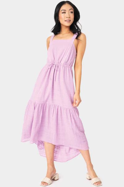 Tiered Maxi Dress with Drawstring Waist | Gibson