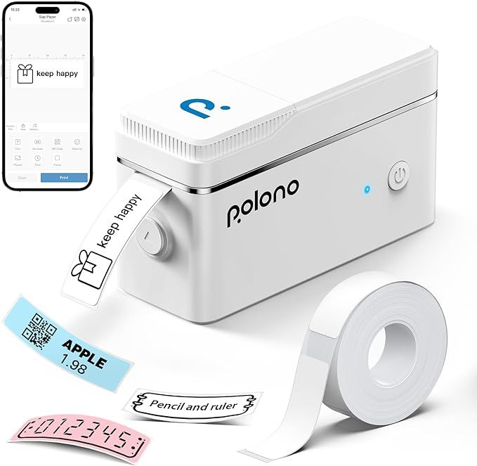 POLONO P31S Label Maker Machine with Tape, Portable Thermal Printer, Portable Bluetooth Label Pri... | Amazon (US)