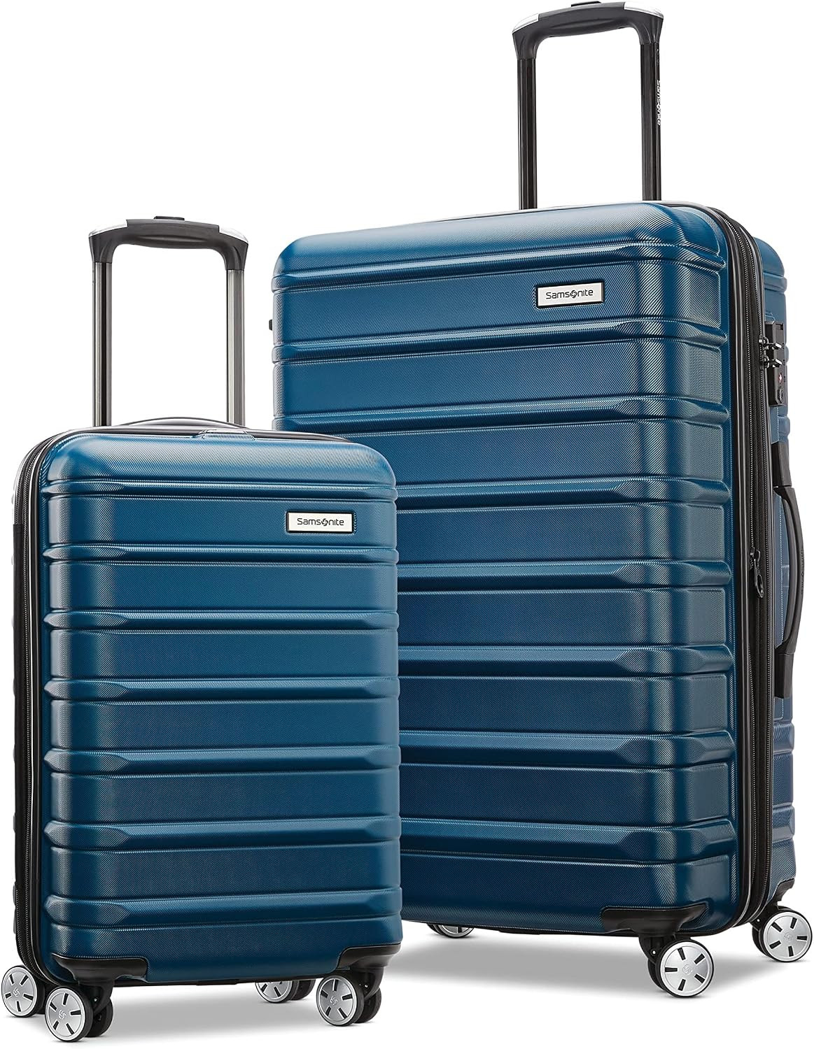 Samsonite Omni 2 Hardside Expandable Luggage with Spinner Wheels, 2-Piece Set (19/24), Lagoon Blue | Amazon (US)