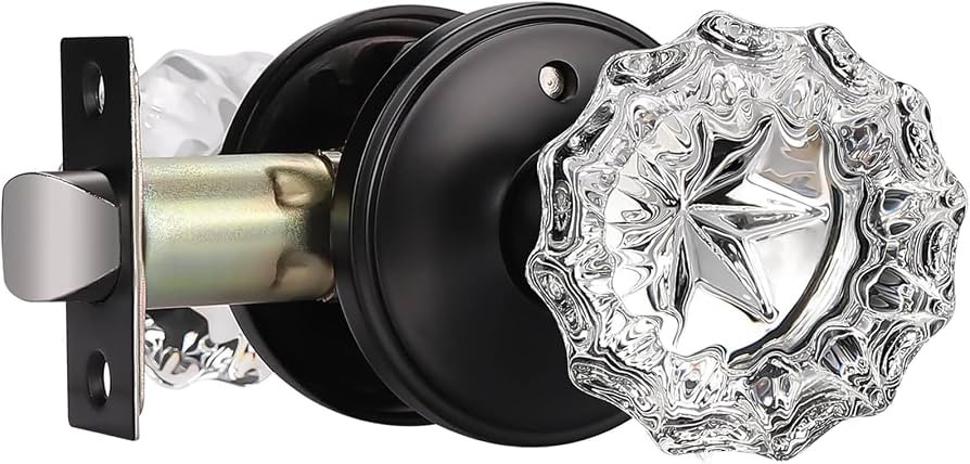 KNOBWELL Passage Glass Door Knobs Interior, Antique Crystal Door Knobs for Hall and Closet, Matte... | Amazon (US)