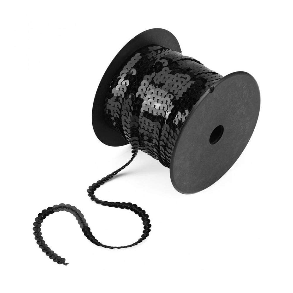 100 Yards 6mm Metallic Sequins Trim – Flat Round Spangle Sewing String for Wedding Dresses, Cos... | Amazon (US)