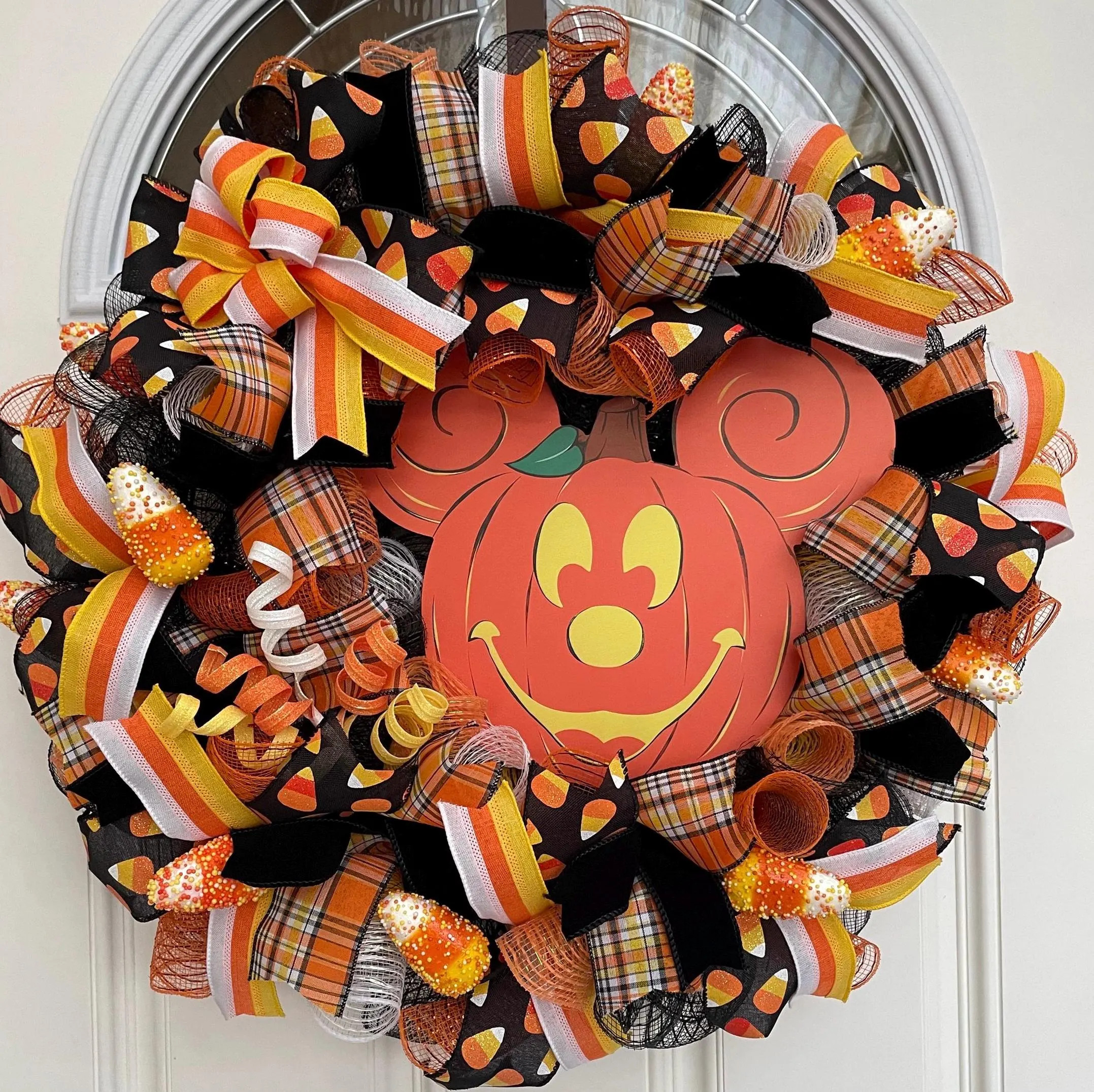 CandyCorn Halloween Mickey Mouse Wreath | Etsy (Global)