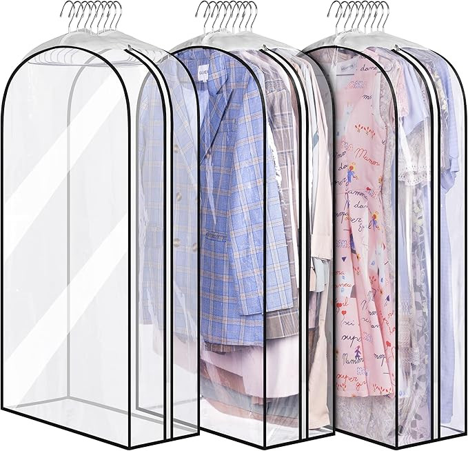 MISSLO 10" Gusseted All Clear Garment Bags for Hanging Clothes 3 Packs 40" Suit Bags for Closet S... | Amazon (US)