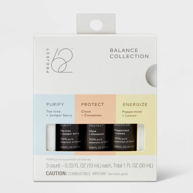 0.99 fl oz 3pk Balance Collection Purify, Protect and Energize Essential Oils - Project 62™ | Target